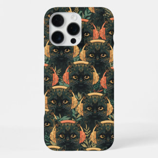 Funda Para iPhone 16 Pro Max Regalos para amantes de la música: Gatos negros co