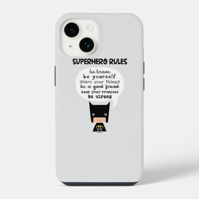 Funda Para iPhone Reglas de superhéroe (Reverso )