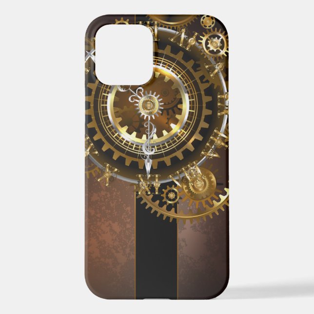 Funda Para iPhone Reloj de vapor con engranajes antiguos (Reverso )