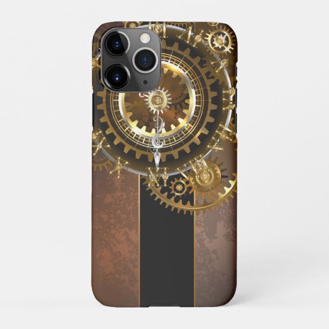 Funda Para iPhone Reloj de vapor con engranajes antiguos (Reverso)