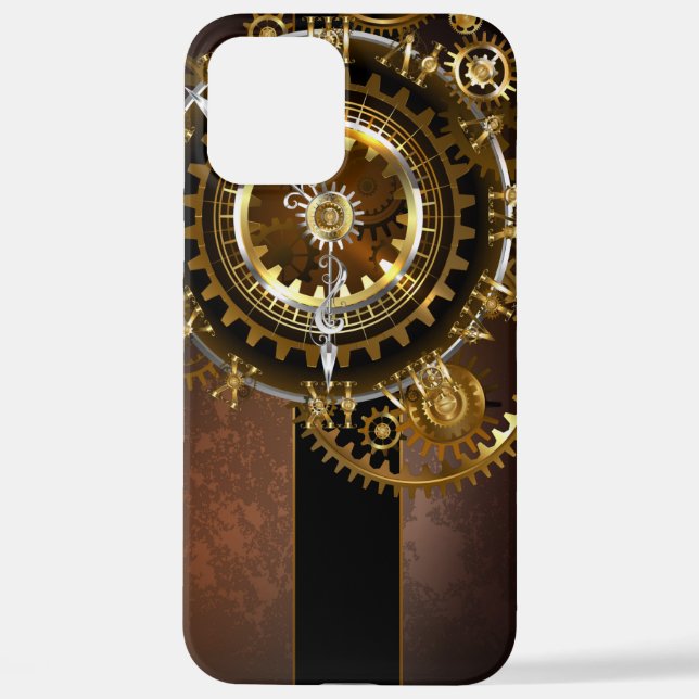 Funda Para iPhone Reloj de vapor con engranajes antiguos (Reverso )