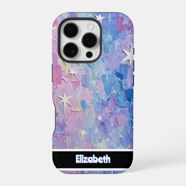 Funda Para iPhone Remolino de Estrellas Personalizable  (Reverso )