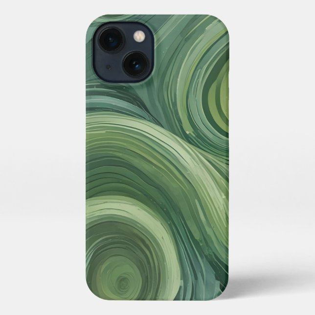 Funda Para iPhone Remolino Esmeralda (Reverso )