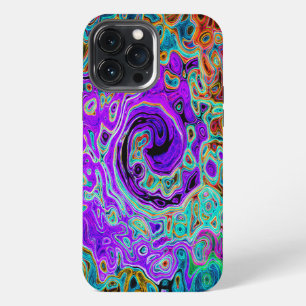 Funda Para iPhone 13 Pro Max Remolino Líquido Abstracto Retro Groovy Color Purp
