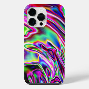 Funda Para iPhone 14 Pro Max Remolinos de neón Arte digital multicolor