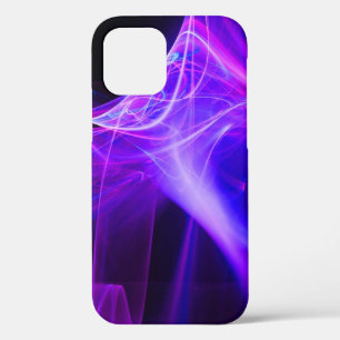 FUNDA PARA iPhone 12 REMOLINOS FRACTALES EN AZUL PURPURA ROSA