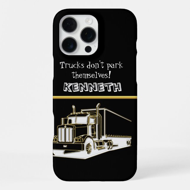 Funda Para iPhone Renderizado de semi-camión dorado brillante (Reverso )