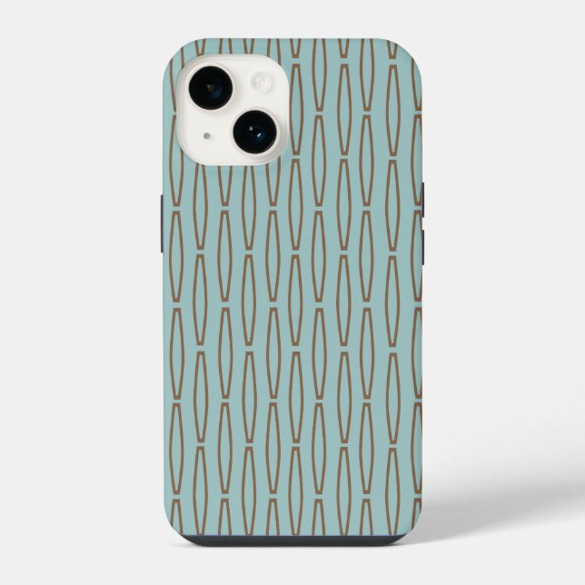 Funda Para iPhone Repetición geométrica de azul pálido (Reverso )