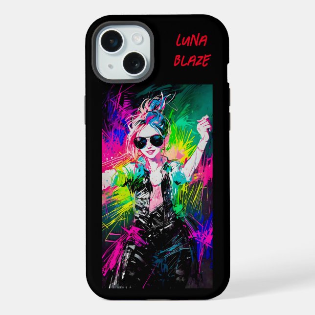 Funda Para iPhone Resumen Anime Cantando Rockstar femenina (Reverso )