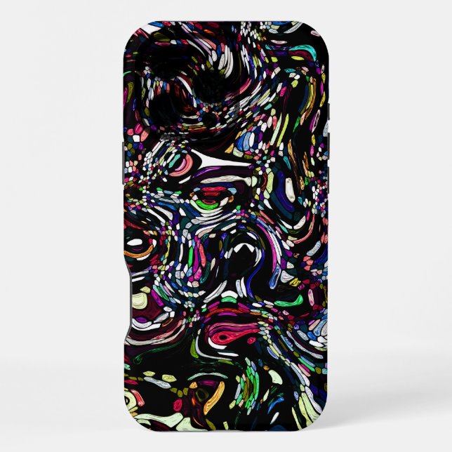 Funda Para iPhone Resumen Art Black Swirl Red (Reverso )