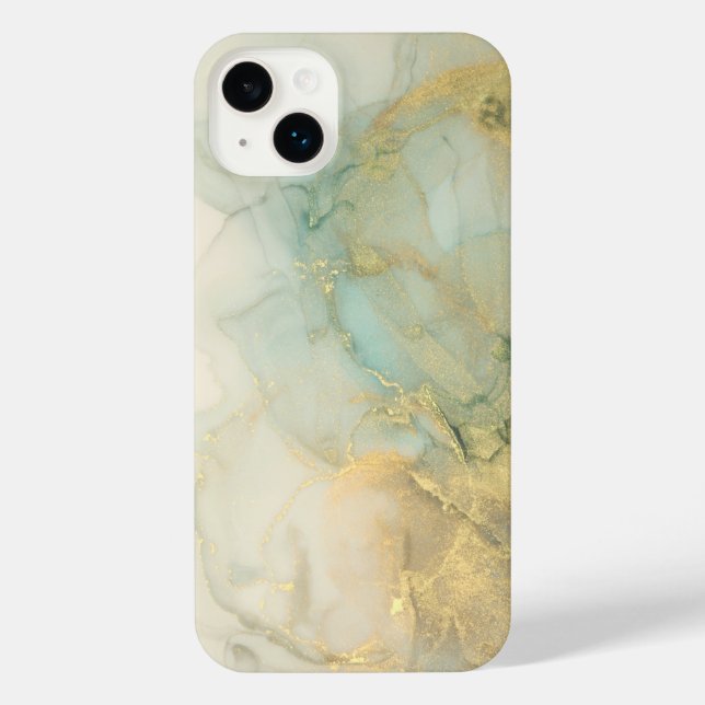 Funda Para iPhone Resumen Arte de Mármol Dorado (Reverso )
