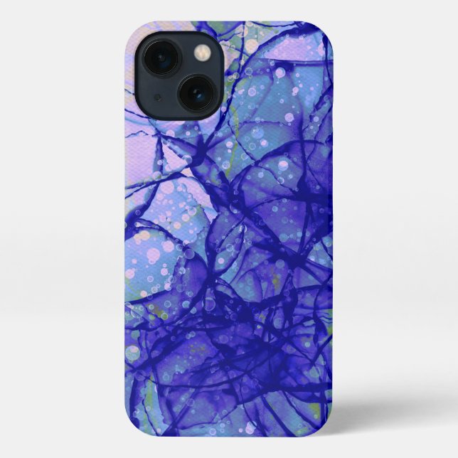 Funda Para iPhone Resumen Arte Fluido Lilac Azul (Reverso )