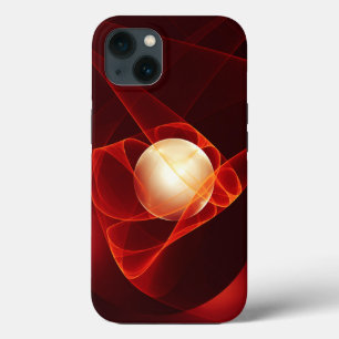 Resumen arte fractal moderno de crema roja