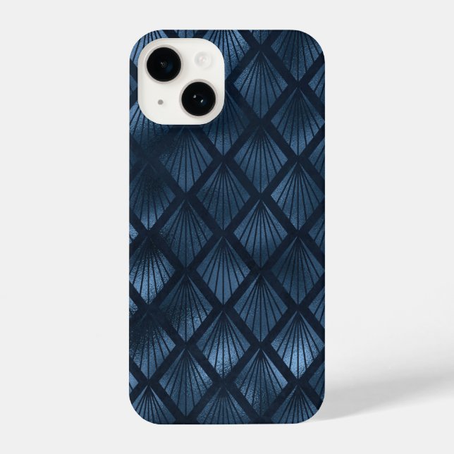 Funda Para iPhone Resumen azul elegante (Reverso )