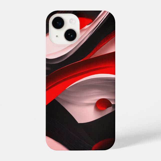 Funda Para iPhone Resumen Colección Premium de diseño negro y rojo - (Reverso )