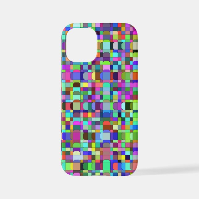 Funda Para iPhone Resumen Cuadrados Formas Patrón Multicolor (Reverso )