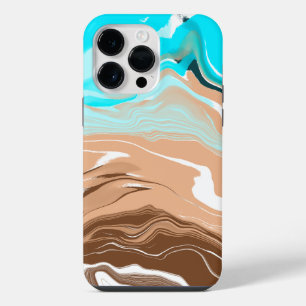 Funda Para iPhone 14 Pro Max Resumen de arte fluido en la playa