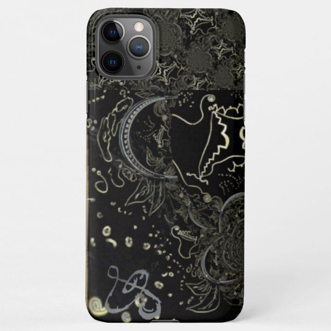 Funda Para iPhone Resumen de arte negro (Reverso)