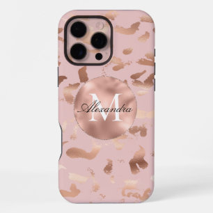Funda Para iPhone 16 Pro Max Resumen de Glam Rosa Gold Rubor