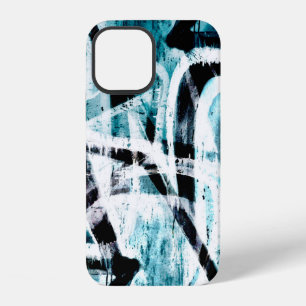 Funda Para iPhone 12 Resumen de graffiti negro y azul Funda-Mate iPhone