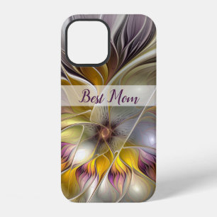 Funda Para iPhone 12 Resumen de la flor colorida Fantasía Fractal Mejor