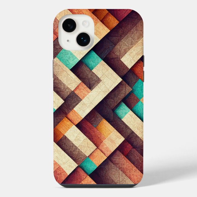 Funda Para iPhone Resumen de madera tejida (Reverso)
