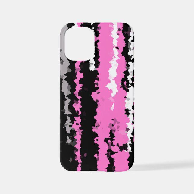 Funda Para iPhone resumen en blanco y negro rosa (Reverso )