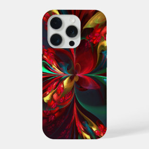 Resumen floral moderno Patrón verde rojo del arte