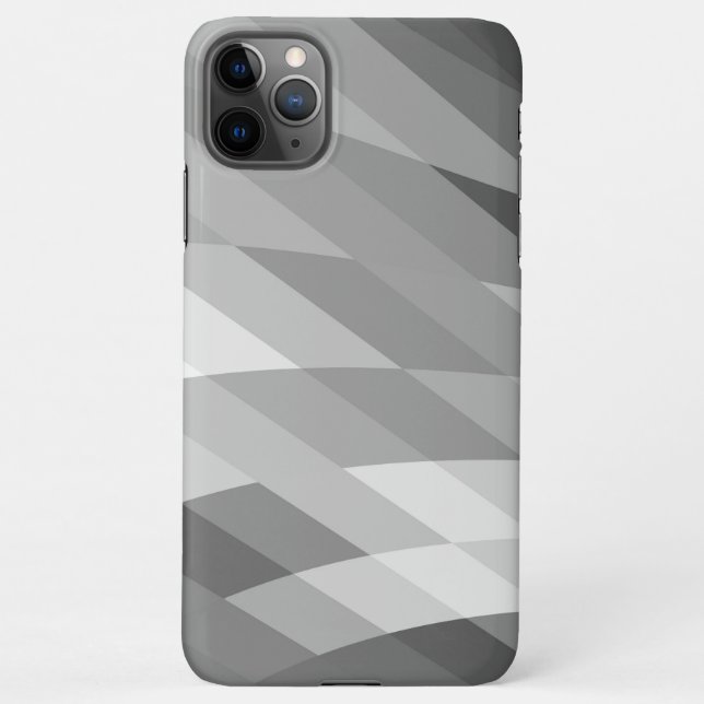 Funda Para iPhone Resumen geométrico negro, gris y blanco (Reverso)