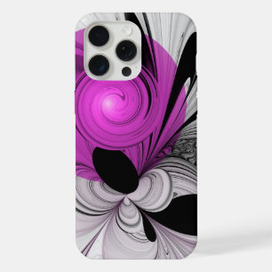 Resumen Gris Negro Con Arte Fractal Magenta
