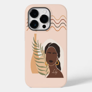 Funda Para iPhone 14 Pro Resumen Ilustracion de la mujer boho , Moda boho