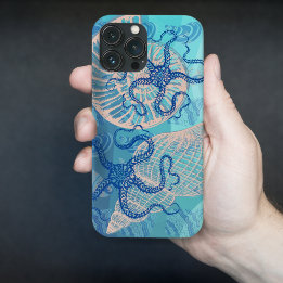Funda Para iPhone 13 Pro Max Resumen Impresión en el mar Azul profundo