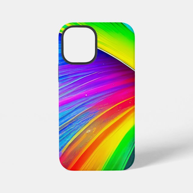 Funda Para iPhone Resumen Iphone Rainbow 12 mini funda, brillante (Reverso )