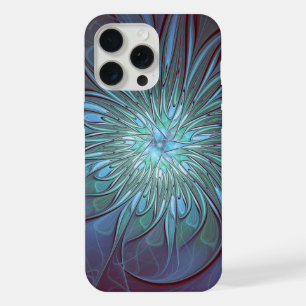 Resumen moderno Arte fractal de flor azul de moda