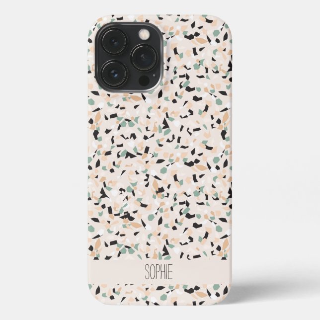 Funda Para iPhone Resumen moderno Patrón Neutral Pastel Terrazzo (Reverso )
