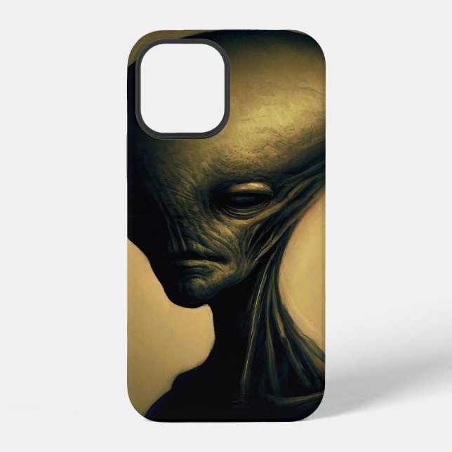 Funda Para iPhone Retrato de Alien Dibujado a Mano (Reverso )