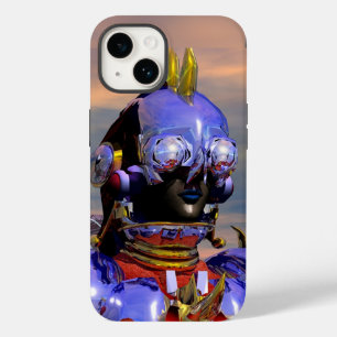 Funda Para iPhone 14 RETRATO DE CIBORGUE TITÁN Ciencia Ficción Azul ,Ci