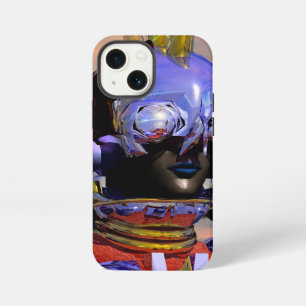 Funda Para iPhone 13 Mini RETRATO DE CIBORGUE TITÁN Ciencia Ficción Azul ,Sc
