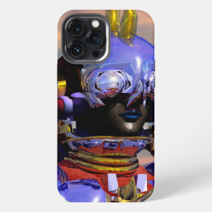 Funda Para iPhone 13 Pro Max RETRATO DE CIBORGUE TITÁN Ciencia Ficción Azul ,Sc
