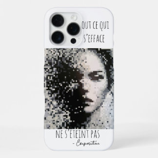 Funda Para iPhone 16 Pro Max Retrato de evaporación Pixel Art Noir et Blanc