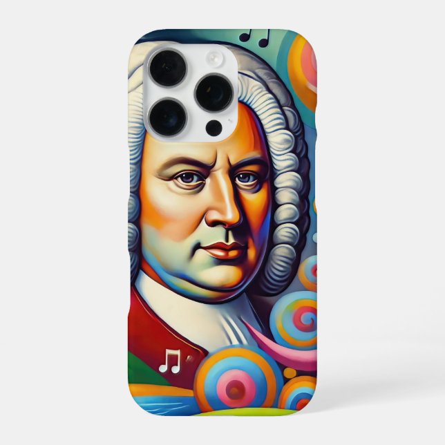 Funda Para iPhone Retrato de Johann Sebastian Bach (Reverso)