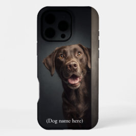 Funda Para iPhone 16 Pro Max Retrato de Labrador Chocolate Personalizado