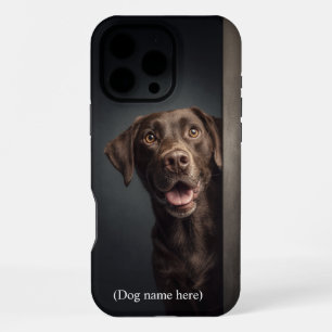 Funda Para iPhone 16 Pro Max Retrato de Labrador Chocolate Personalizado