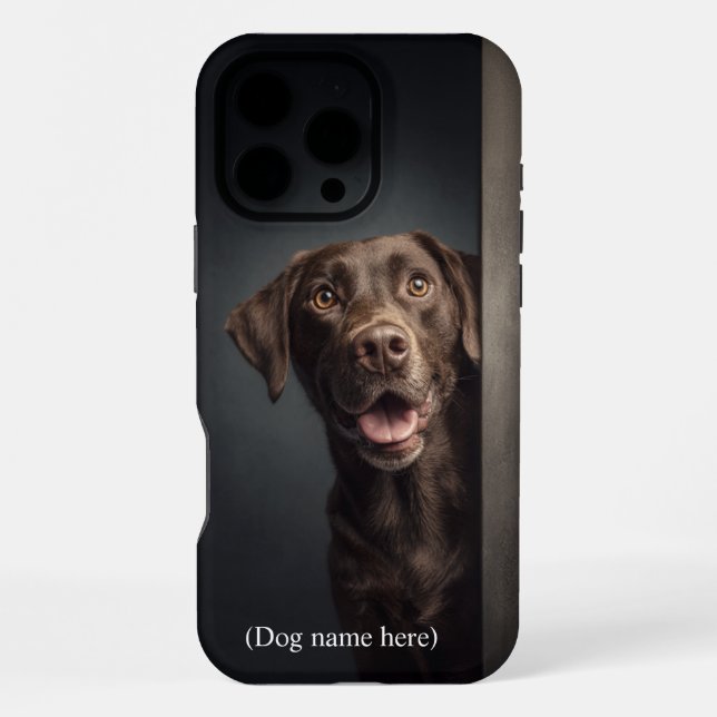 Funda Para iPhone Retrato de Labrador Chocolate Personalizado (Reverso )