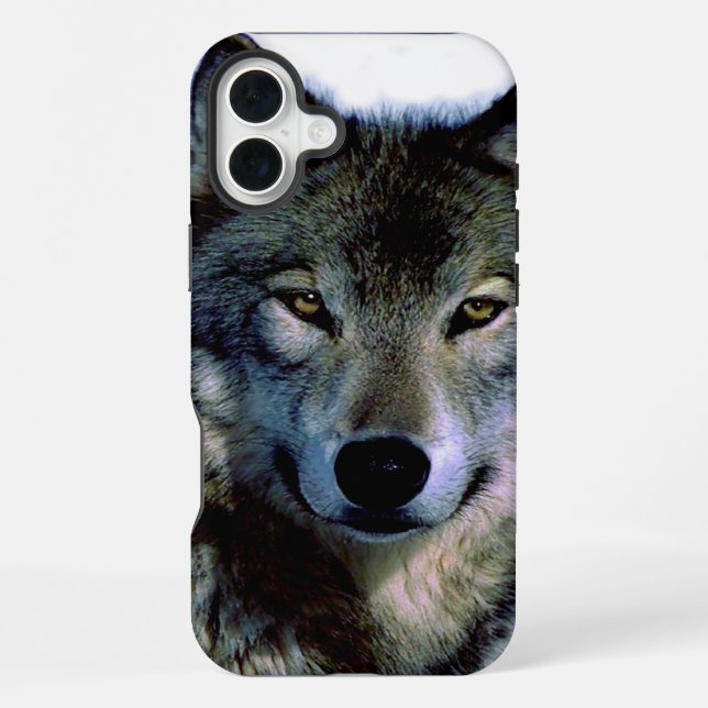 Funda Para iPhone Retrato de lobo (Reverso )