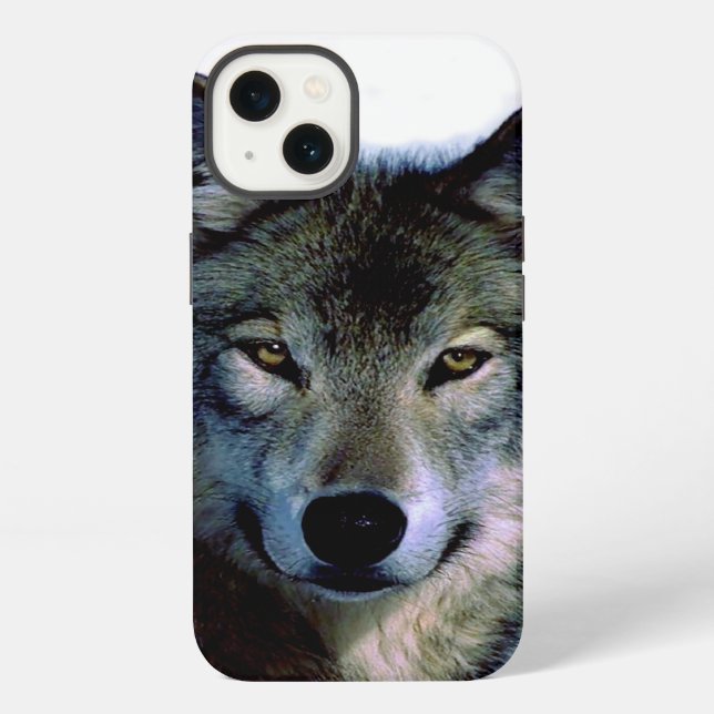 Funda Para iPhone Retrato de lobo (Reverso )