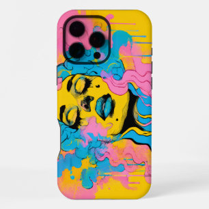 Funda Para iPhone 16 Pro Max Retrato de mujer psicodélico colorido impresión de