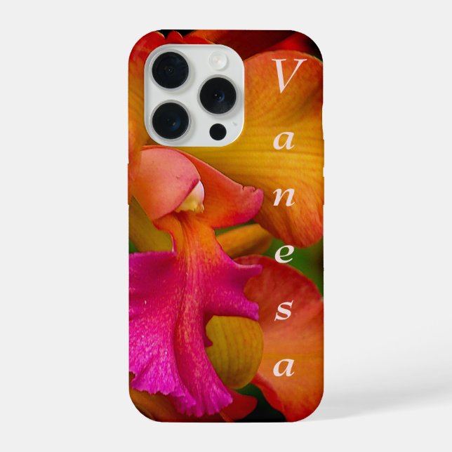 Funda Para iPhone Retrato de Orquídea Cattleya (Reverso )