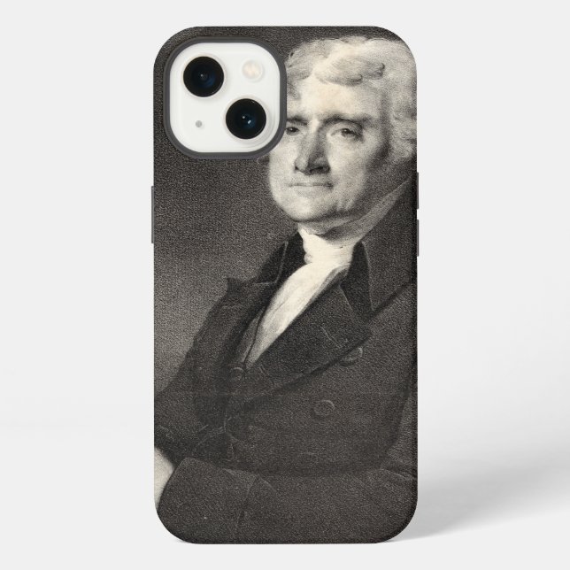 Funda Para iPhone Retrato de Thomas Jefferson (Reverso )