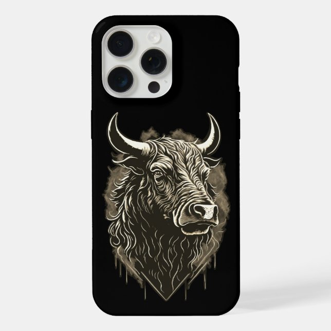 Funda Para iPhone Retrato de toro (Reverso )